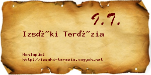 Izsáki Terézia névjegykártya